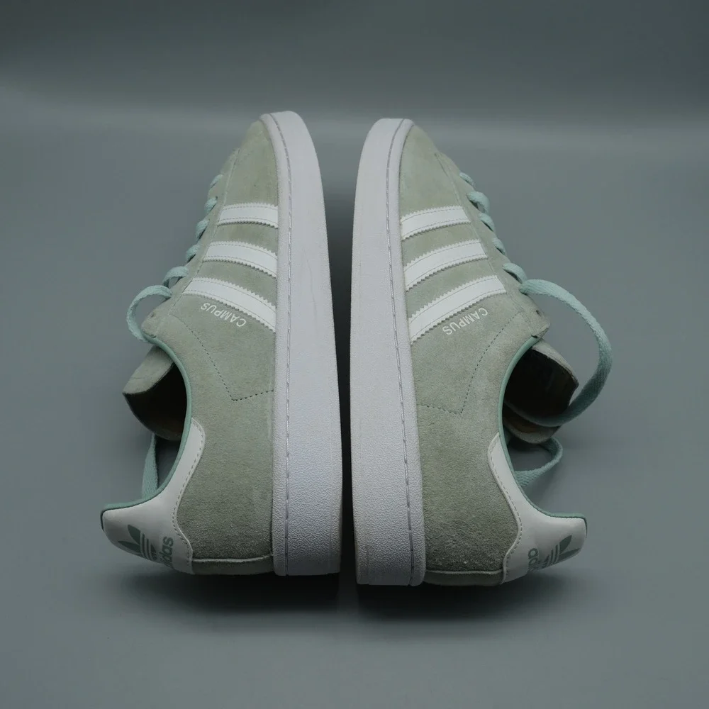 Adidas Campus Mens 11.5 Ash Green White Suede Sneakers DB0982